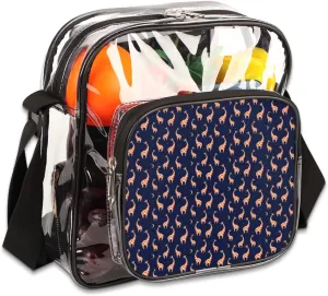 Floral A Letter Clear Crossbody Bag Clear Messenger Bag Shoulder Bags Clear Purse Stadium Approved