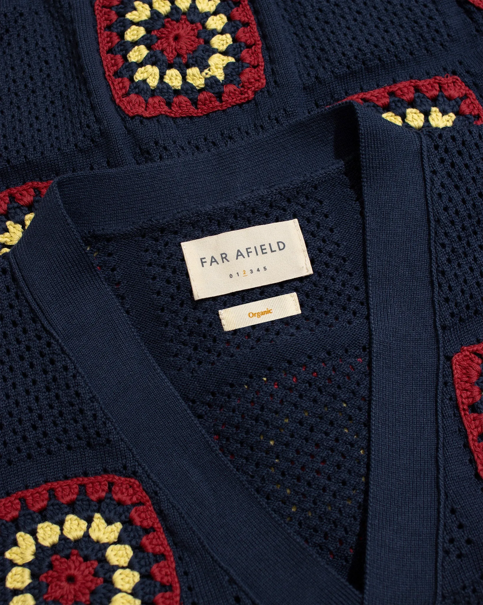 Floral Crochet Cardigan - Navy Iris