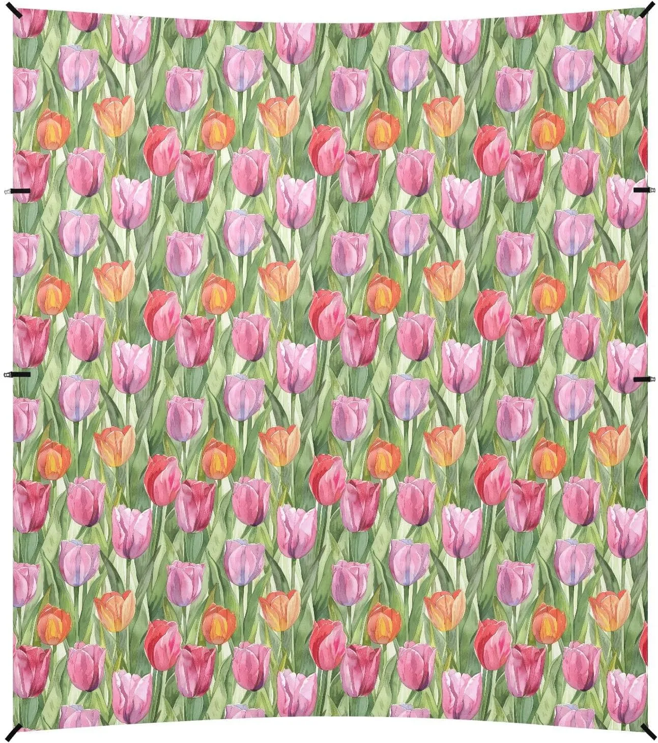 Flowers Washpainting Beach Cabana Tent UPF50 Easy Setup Portable Sun Shelter Includes Sand Shovel, Sandbags, Stability Poles for Camping, Fishing, Backyard Fun