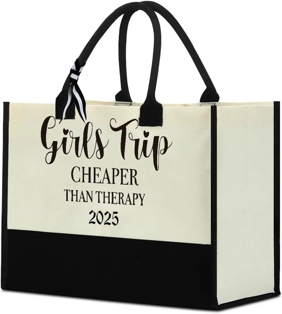 Fokongna Girls Trip Beach Bag Mimi Gigi Granny Nana Mama Abuela Nanny Housewarming Gifts Women Reusable Canvas Tote Bag