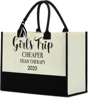 Fokongna Girls Trip Beach Bag Mimi Gigi Granny Nana Mama Abuela Nanny Housewarming Gifts Women Reusable Canvas Tote Bag