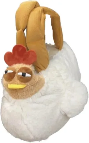 Funny Women Chicken Purse,Novelty Chicken Bag for Women,Hen Plush Bag,Chicken With Ambiguous Eyes Bag Big Eyes Chicken Bag
