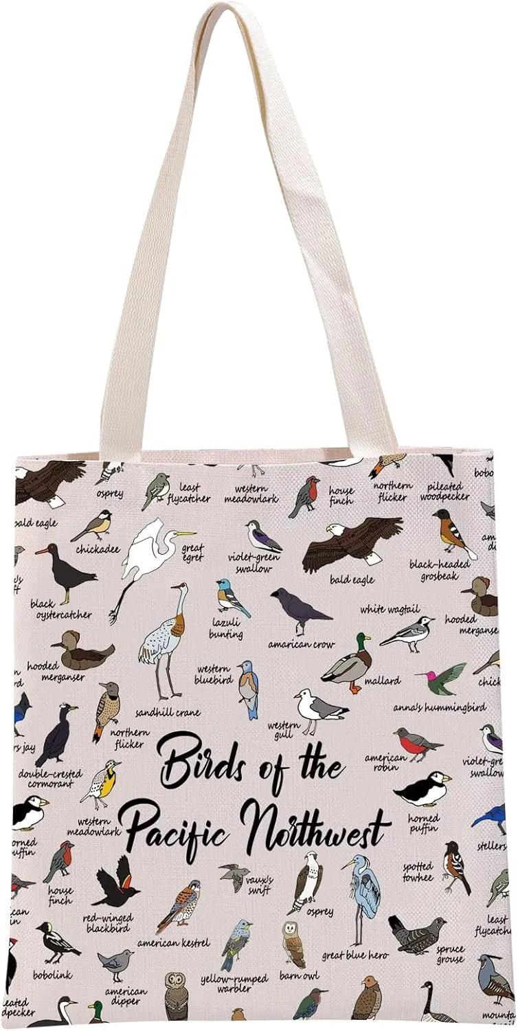 G2TUP Birds Lover Gift Birds of The Pacific Northwest Tote Bag Birds Fan Handbag Bird Watching Lover Gift Types Of Birds Gift