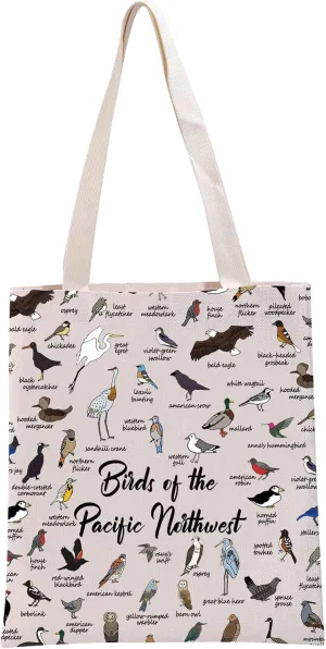 G2TUP Birds Lover Gift Birds of The Pacific Northwest Tote Bag Birds Fan Handbag Bird Watching Lover Gift Types Of Birds Gift