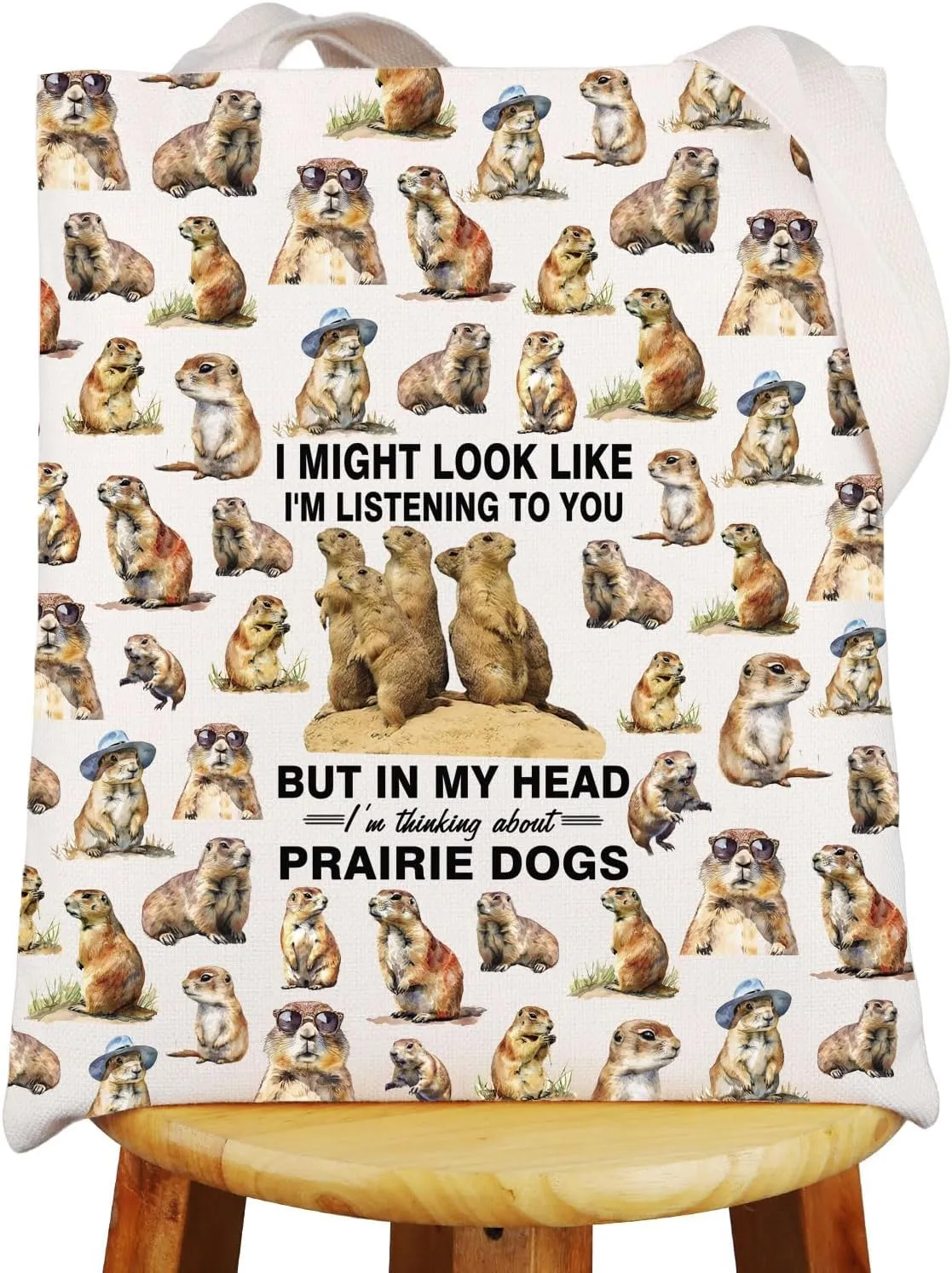 G2TUP Prairie Dog Tote Bag Prairie Dogs Lover Gifts Groundhog Shoulder Bag Cynomys Gift