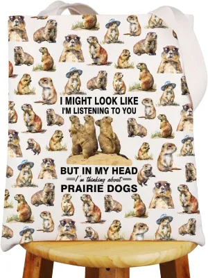 G2TUP Prairie Dog Tote Bag Prairie Dogs Lover Gifts Groundhog Shoulder Bag Cynomys Gift
