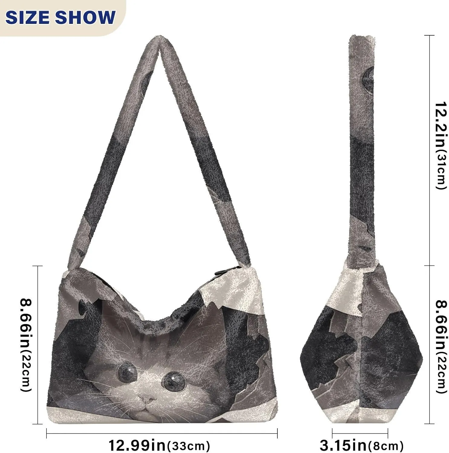 GAIGEO Cute Cat Behind Broken Wall Women's Bag, Crossbody Bookbag for Women, Womens Outdoor Bag