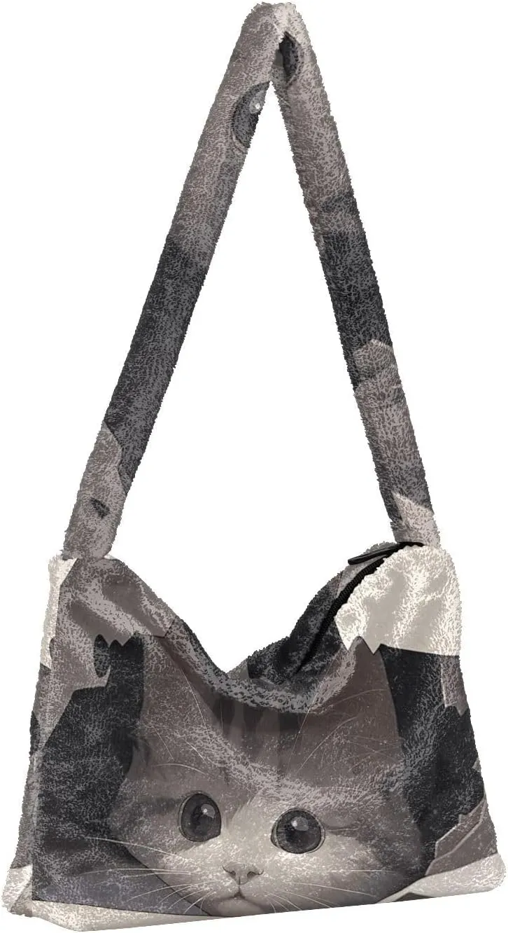 GAIGEO Cute Cat Behind Broken Wall Women's Bag, Crossbody Bookbag for Women, Womens Outdoor Bag