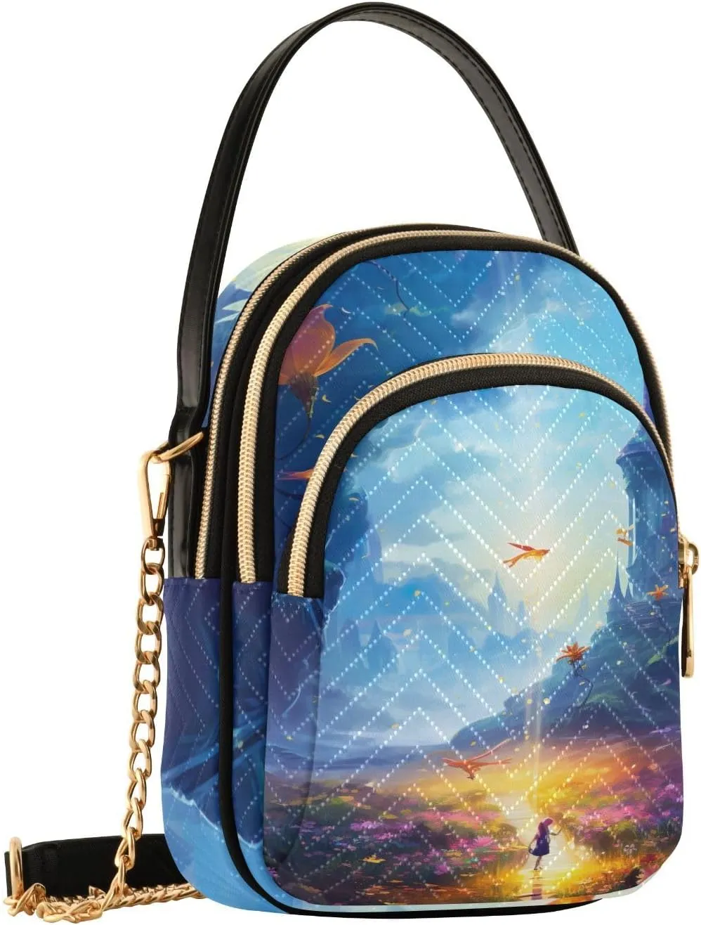 GAIGEO Fantasy World Flower Sea Purses for Women Crossbody Bag Small, Women's Crossbody Handbags Small, Shoulder Bags