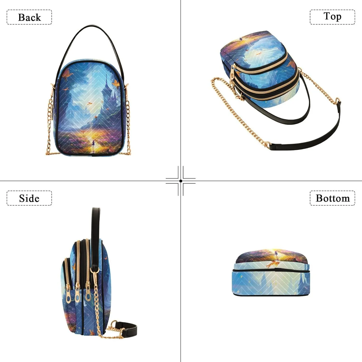 GAIGEO Fantasy World Flower Sea Purses for Women Crossbody Bag Small, Women's Crossbody Handbags Small, Shoulder Bags