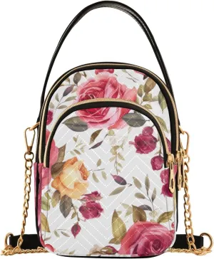 GAIGEO Strawberries and Flowers Women s Crossbody Handbags, Fashionable Crossbody Bags Shoulder Purse Crossbody