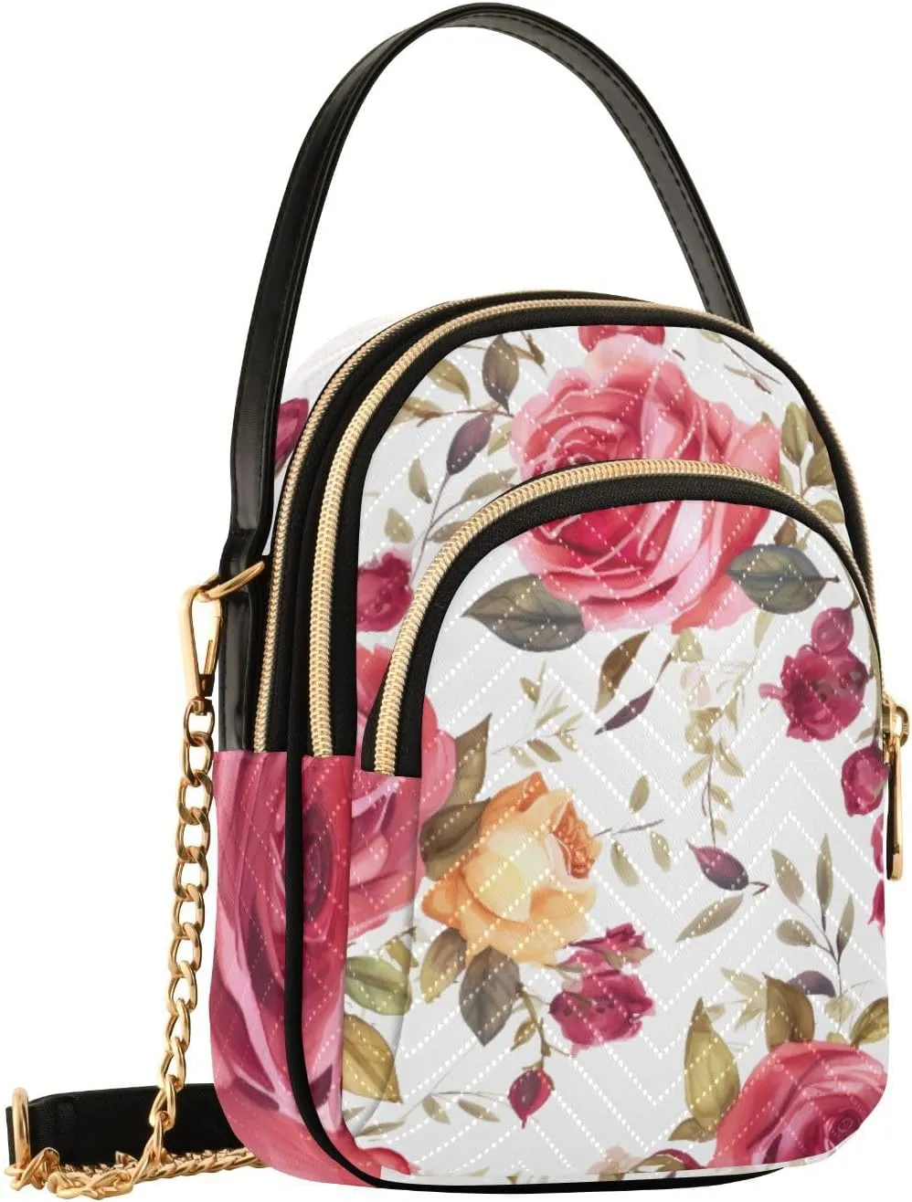 GAIGEO Strawberries and Flowers Women s Crossbody Handbags, Fashionable Crossbody Bags Shoulder Purse Crossbody