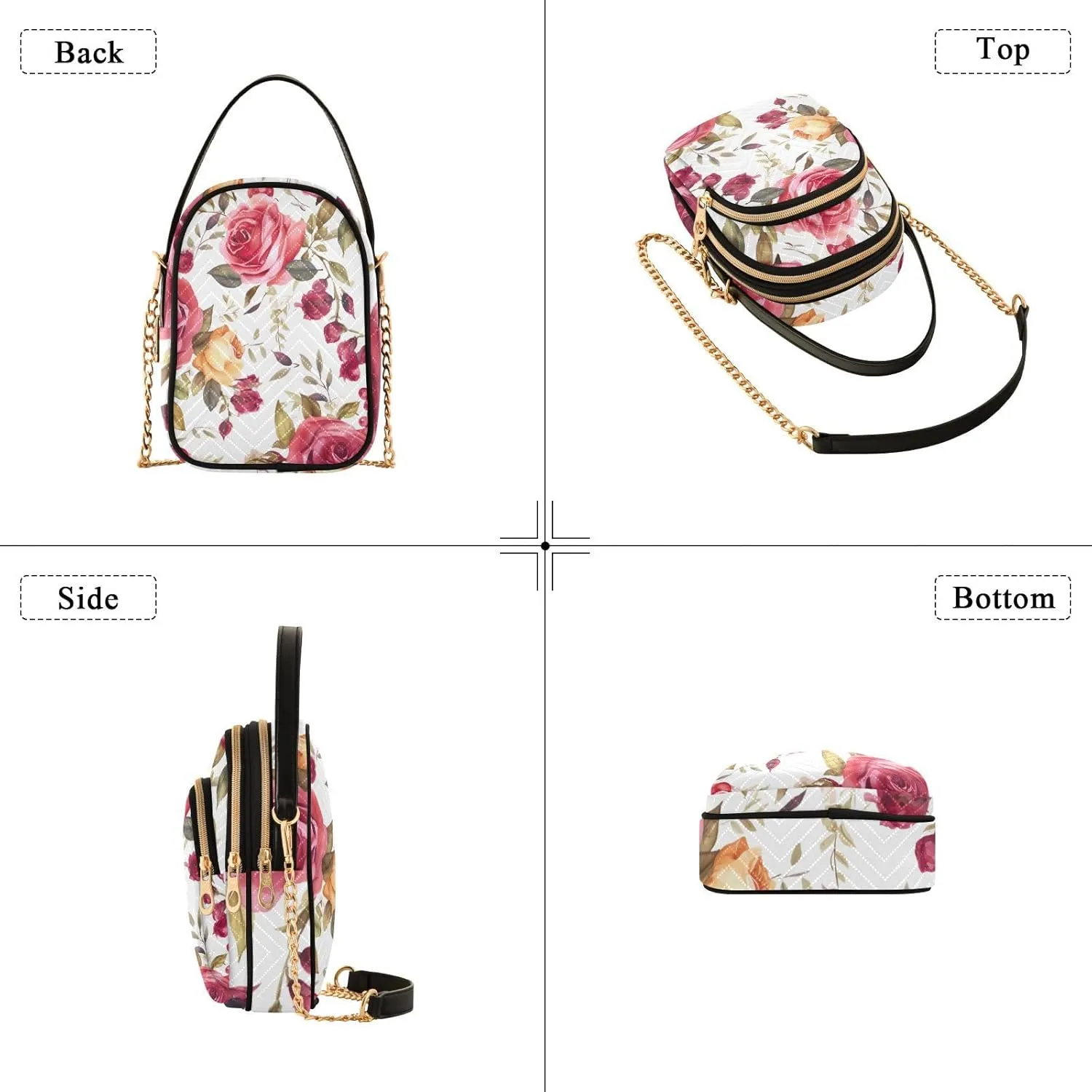 GAIGEO Strawberries and Flowers Women s Crossbody Handbags, Fashionable Crossbody Bags Shoulder Purse Crossbody