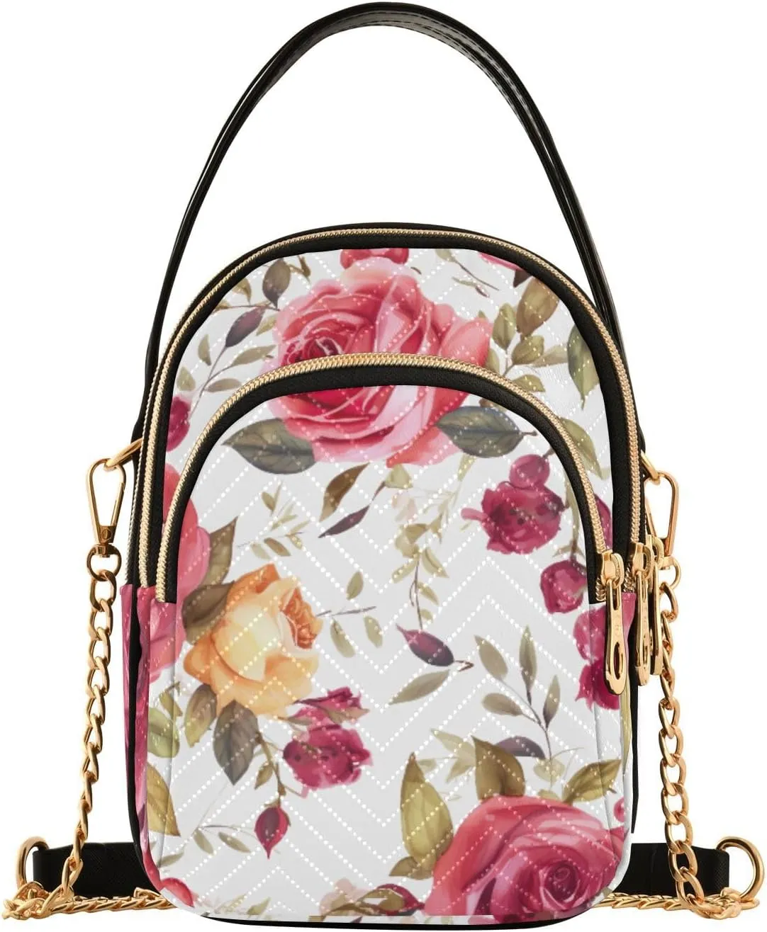 GAIGEO Strawberries and Flowers Women s Crossbody Handbags, Fashionable Crossbody Bags Shoulder Purse Crossbody