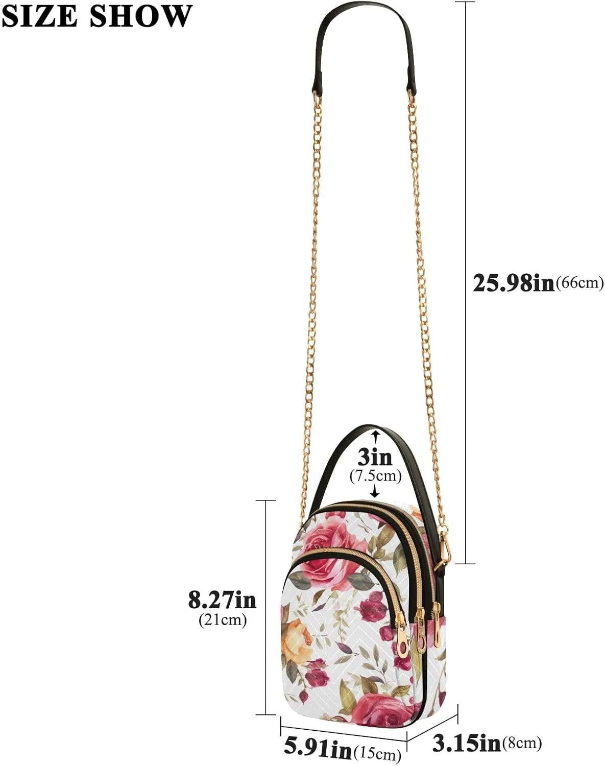 GAIGEO Strawberries and Flowers Women s Crossbody Handbags, Fashionable Crossbody Bags Shoulder Purse Crossbody