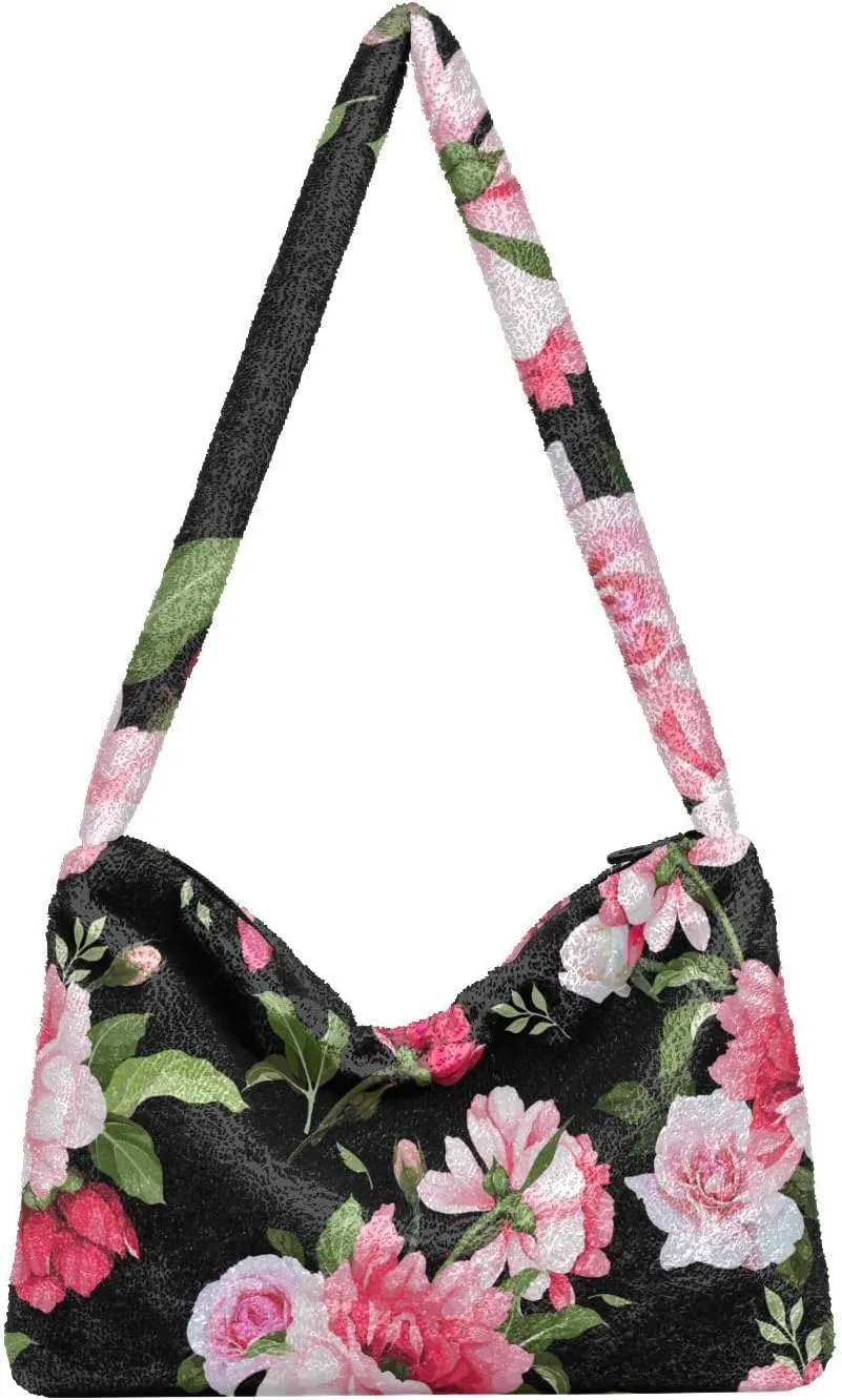 GAIGEO Winter Christmas Forest Deer Shoulder Handbag, Shoulder Bags for Women with Pockets, Autumn Handbags