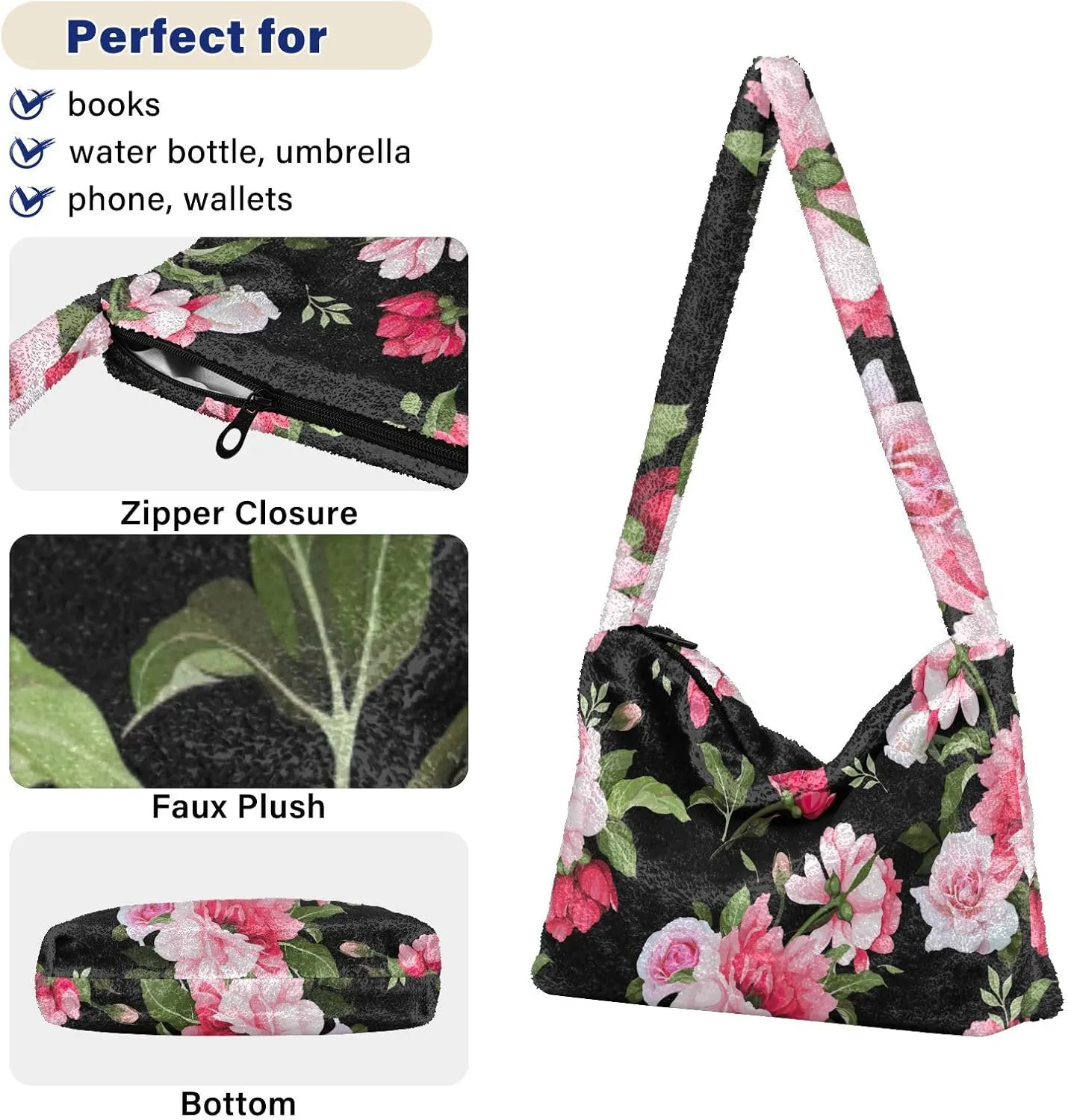GAIGEO Winter Christmas Forest Deer Shoulder Handbag, Shoulder Bags for Women with Pockets, Autumn Handbags