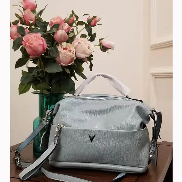 Genuine Leather Cross body Bags Women Vintage Pillow Cow Leather woman's Handbag for girl Ladies Solid Casual messenger bags tot