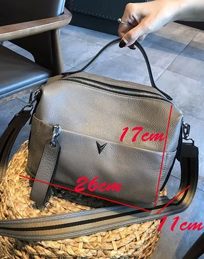 Genuine Leather Cross body Bags Women Vintage Pillow Cow Leather woman's Handbag for girl Ladies Solid Casual messenger bags tot