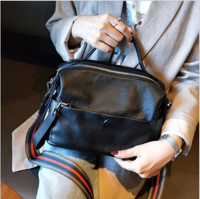 Genuine Leather Cross body Bags Women Vintage Pillow Cow Leather woman's Handbag for girl Ladies Solid Casual messenger bags tot