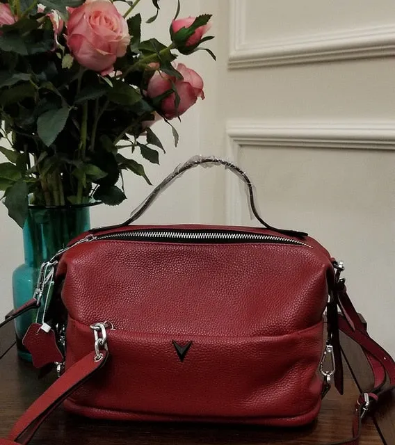 Genuine Leather Cross body Bags Women Vintage Pillow Cow Leather woman's Handbag for girl Ladies Solid Casual messenger bags tot