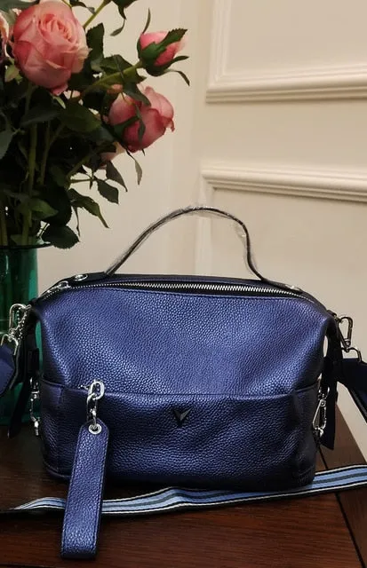 Genuine Leather Cross body Bags Women Vintage Pillow Cow Leather woman's Handbag for girl Ladies Solid Casual messenger bags tot