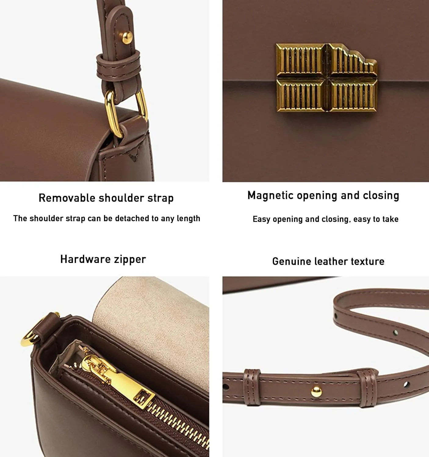 Genuine Leather Crossbody Bags For Women, Small Shoulder Handbags