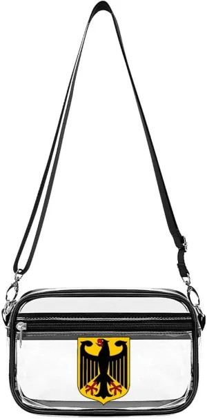 Germany National Emblem Fashion Shoulder Bag PVC Transparent Women Crossbody Bags Cute Handbag Cosmetic Bag