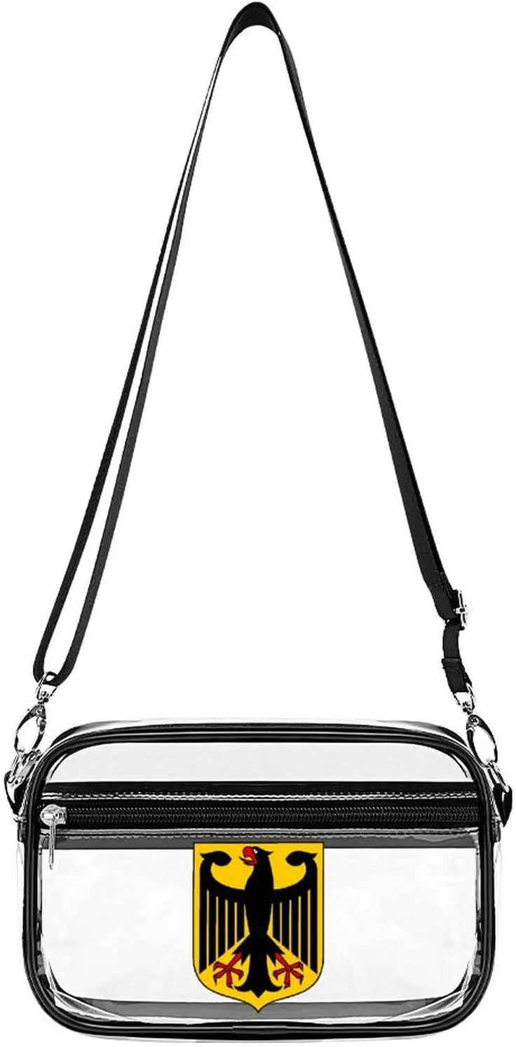 Germany National Emblem Fashion Shoulder Bag PVC Transparent Women Crossbody Bags Cute Handbag Cosmetic Bag