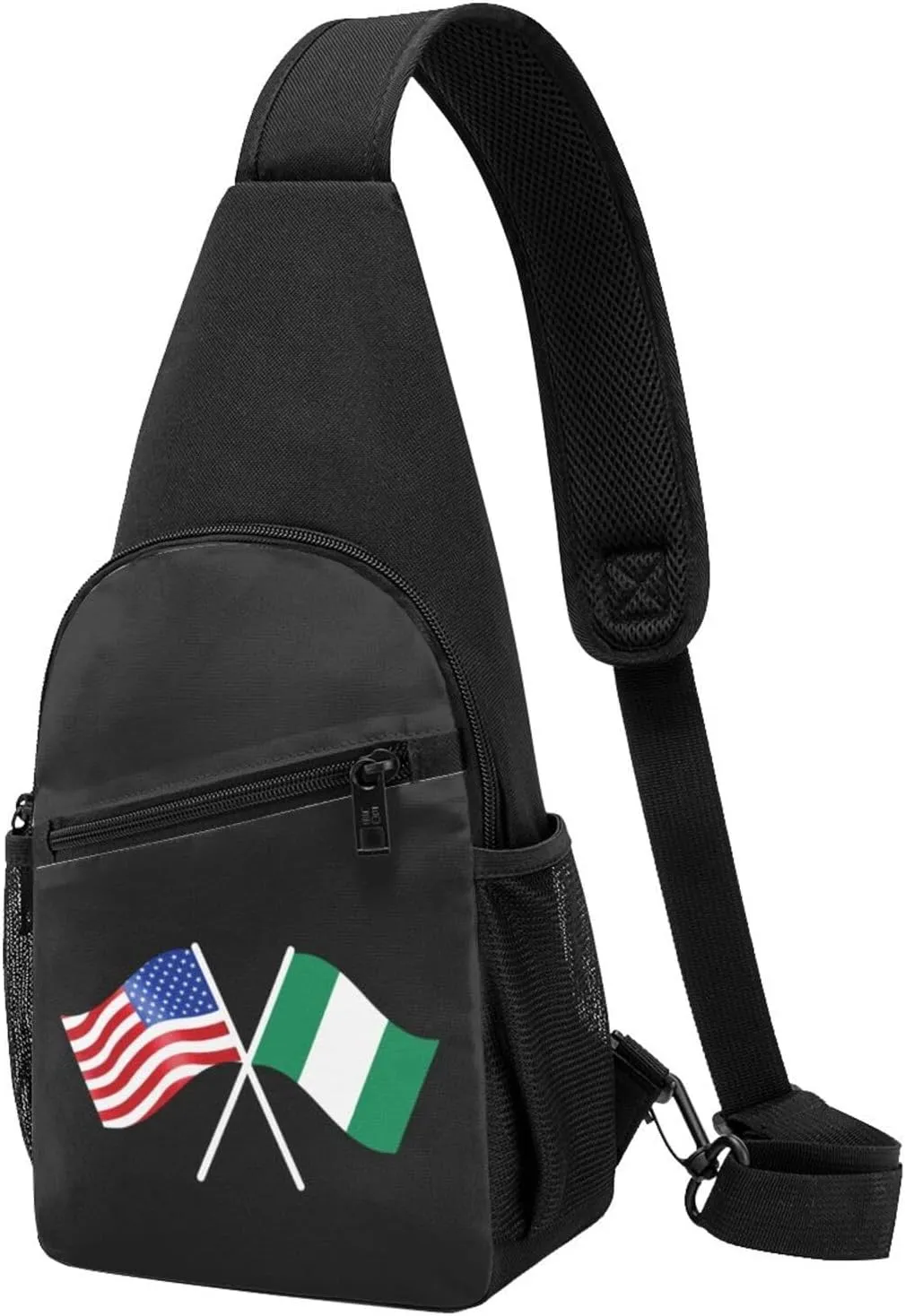 GERRIT American And Nigeria Flag Chest Pack Leisure Shoulder Crossbody Chest Bag