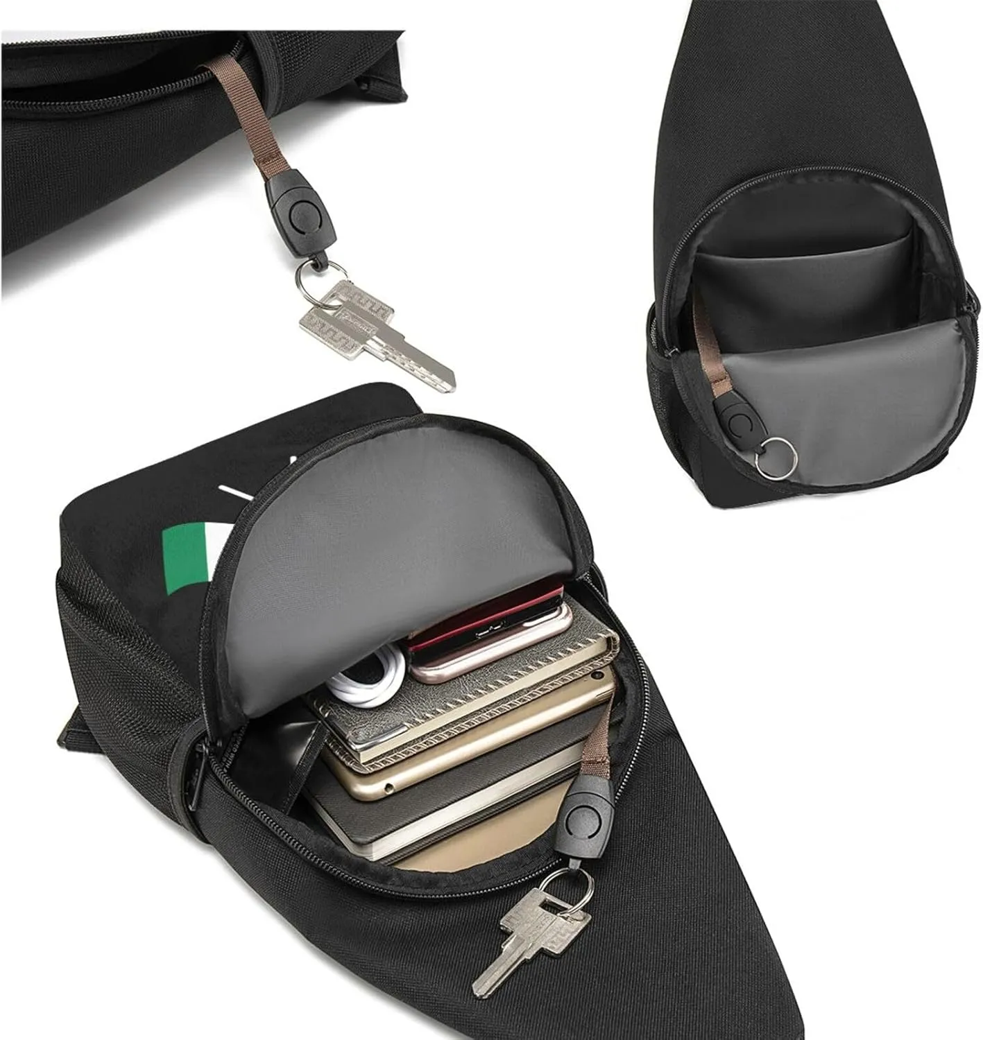 GERRIT American And Nigeria Flag Chest Pack Leisure Shoulder Crossbody Chest Bag