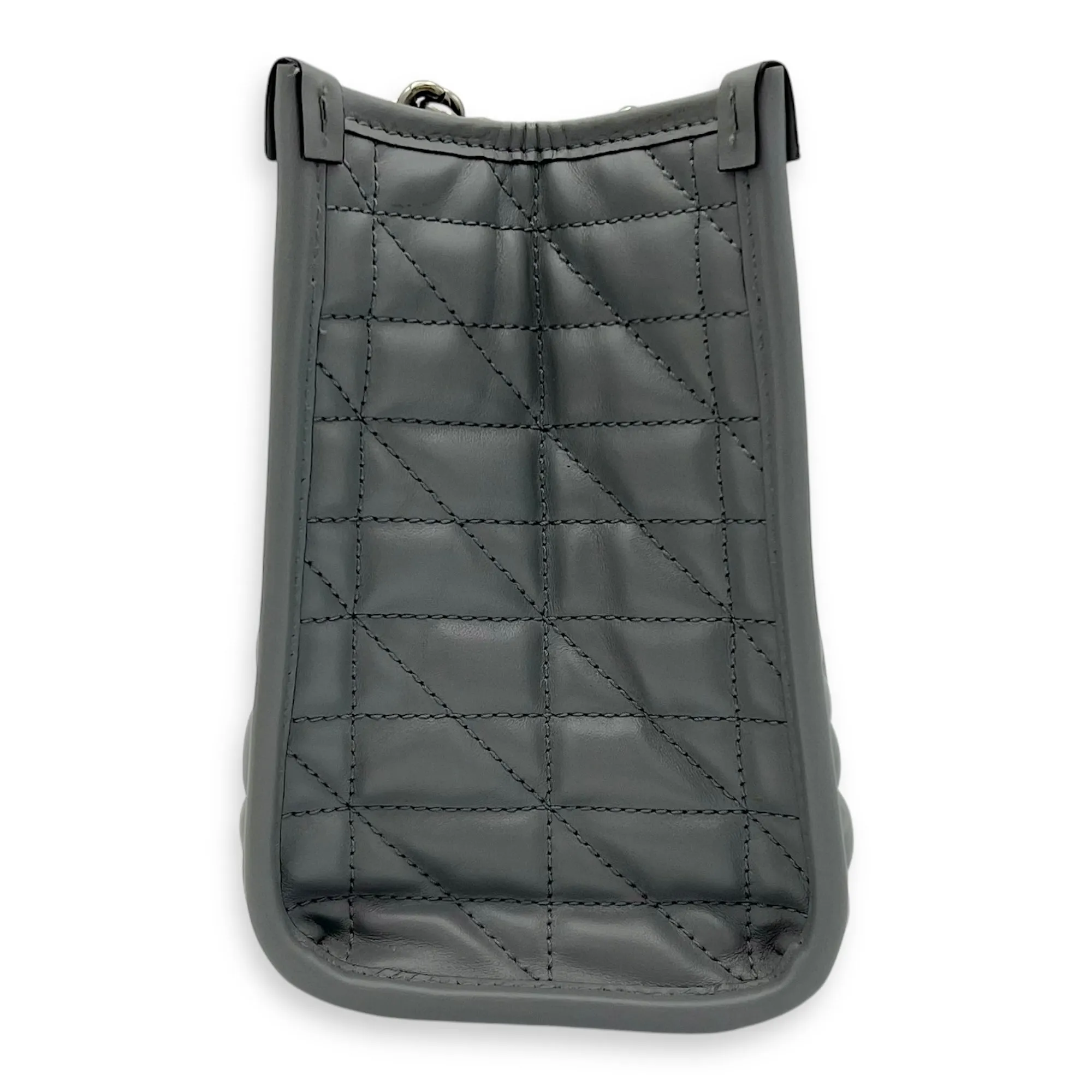 GG Marmont Tote Bag Grey in Calfskin, Ruthenium hardware