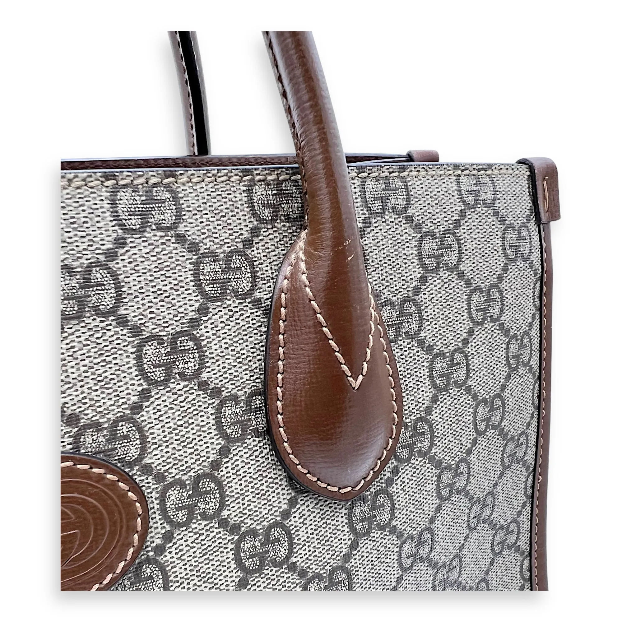 GG Supreme Brown Tote Bag in Interlocking GG Supreme, Gold hardware