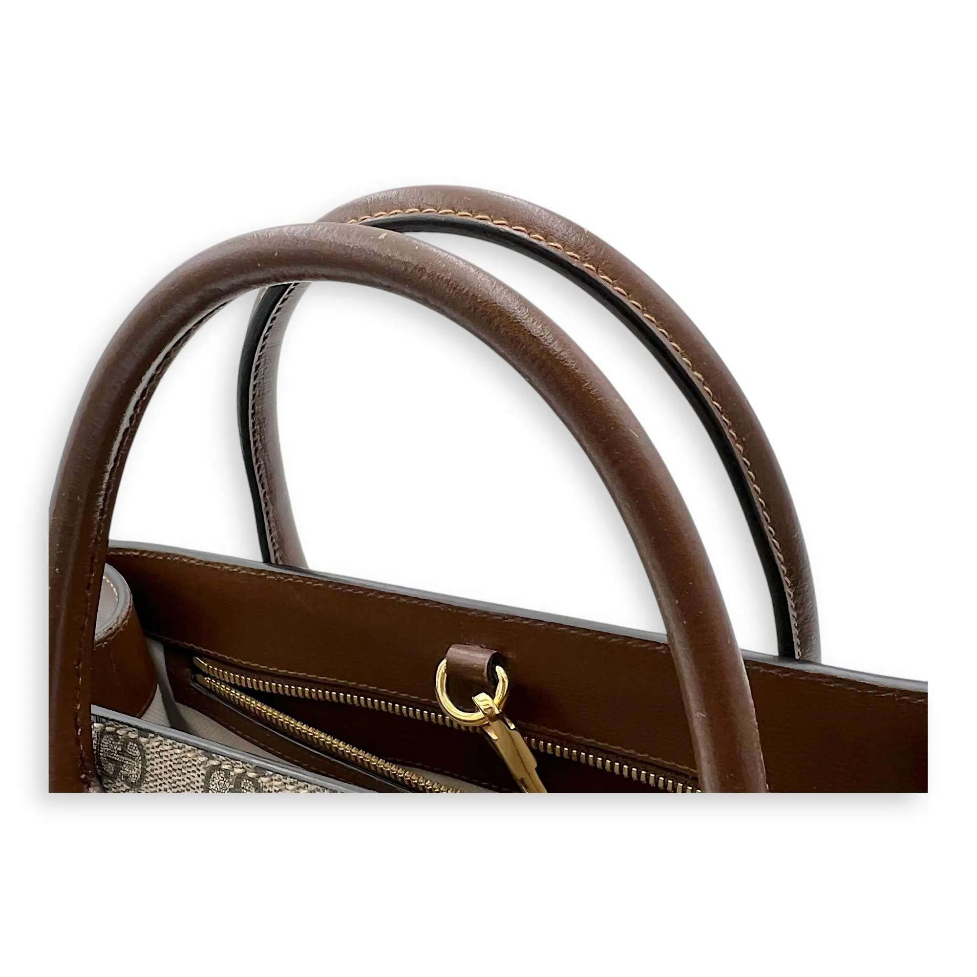 GG Supreme Brown Tote Bag in Interlocking GG Supreme, Gold hardware