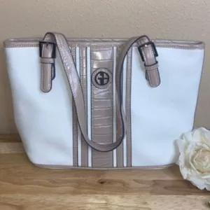 Giani Bernini Center Strap Tote-White