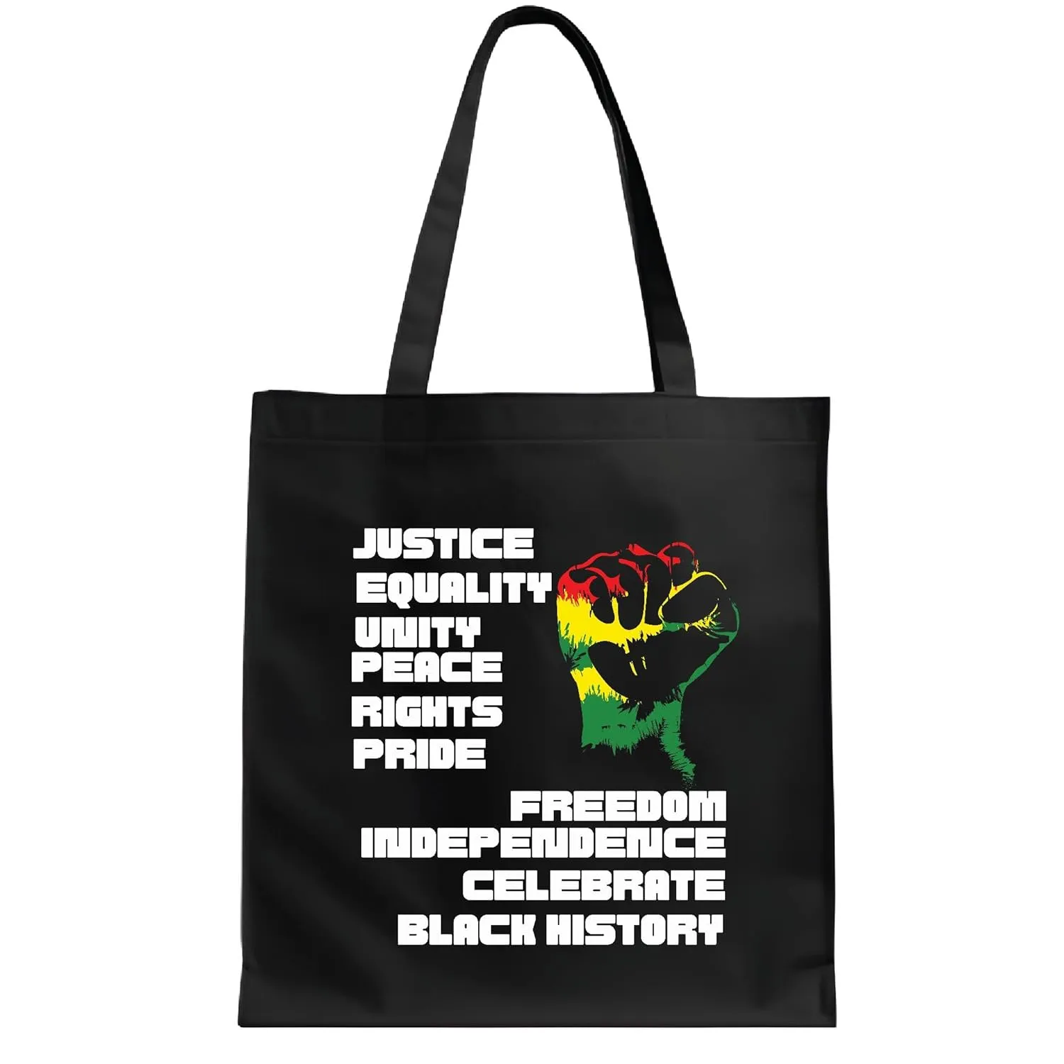 Gift for Juneteenth Celebrations Racial Equality Civil Rights Promotion Afro Black Multicolor Canvas Tote Bag