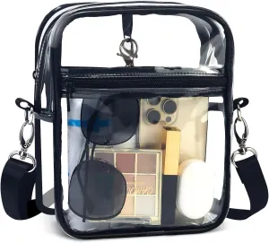 Gloppie Clear Bags for Women Stadium Approved Clear Crossbody Purse for Stadium Events Festival Concerts PVC Bag
