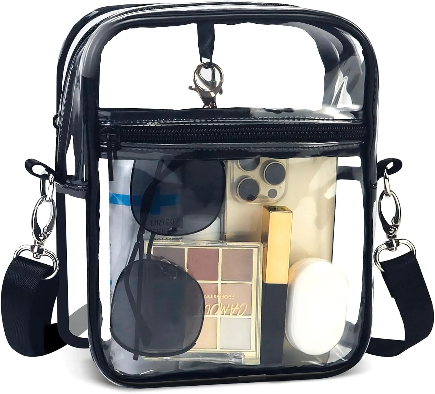 Gloppie Clear Bags for Women Stadium Approved Clear Crossbody Purse for Stadium Events Festival Concerts PVC Bag
