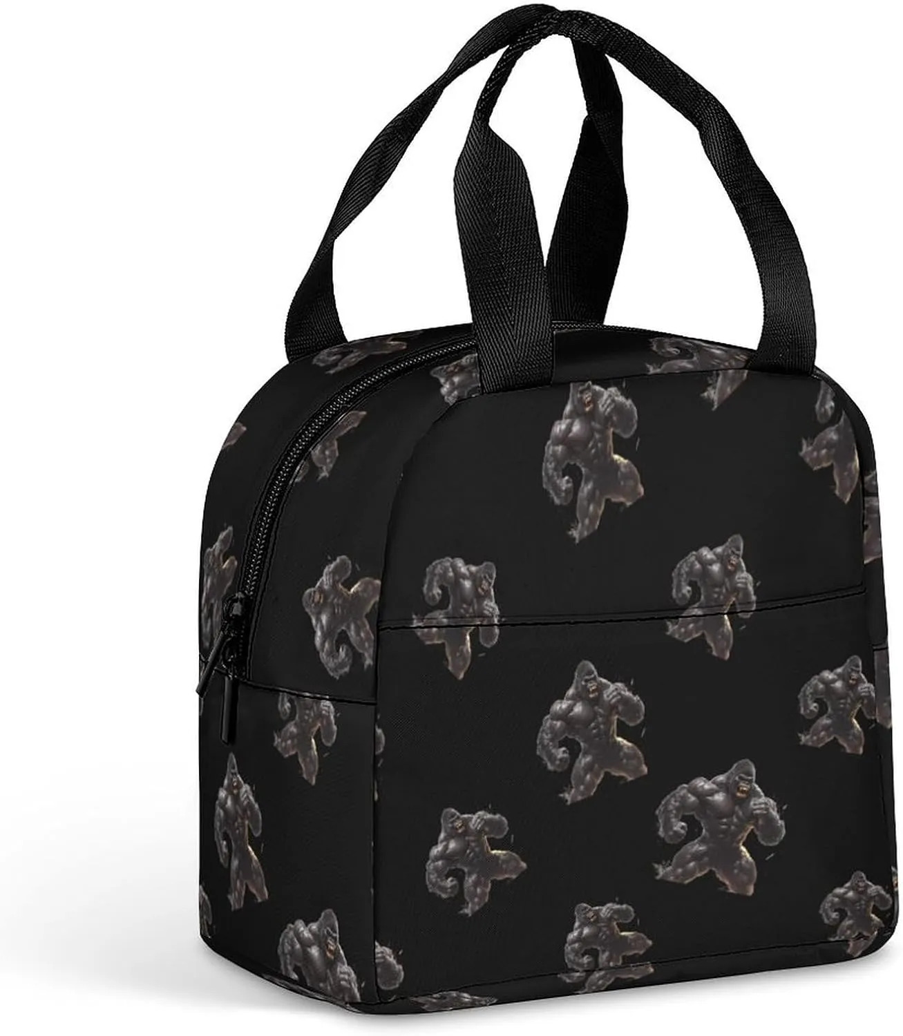 Gorilla Beast Bodybuilding Printed Insulated Meal Tote Bag Prep Lunch Box Container Portable Handbags for Work Picnic