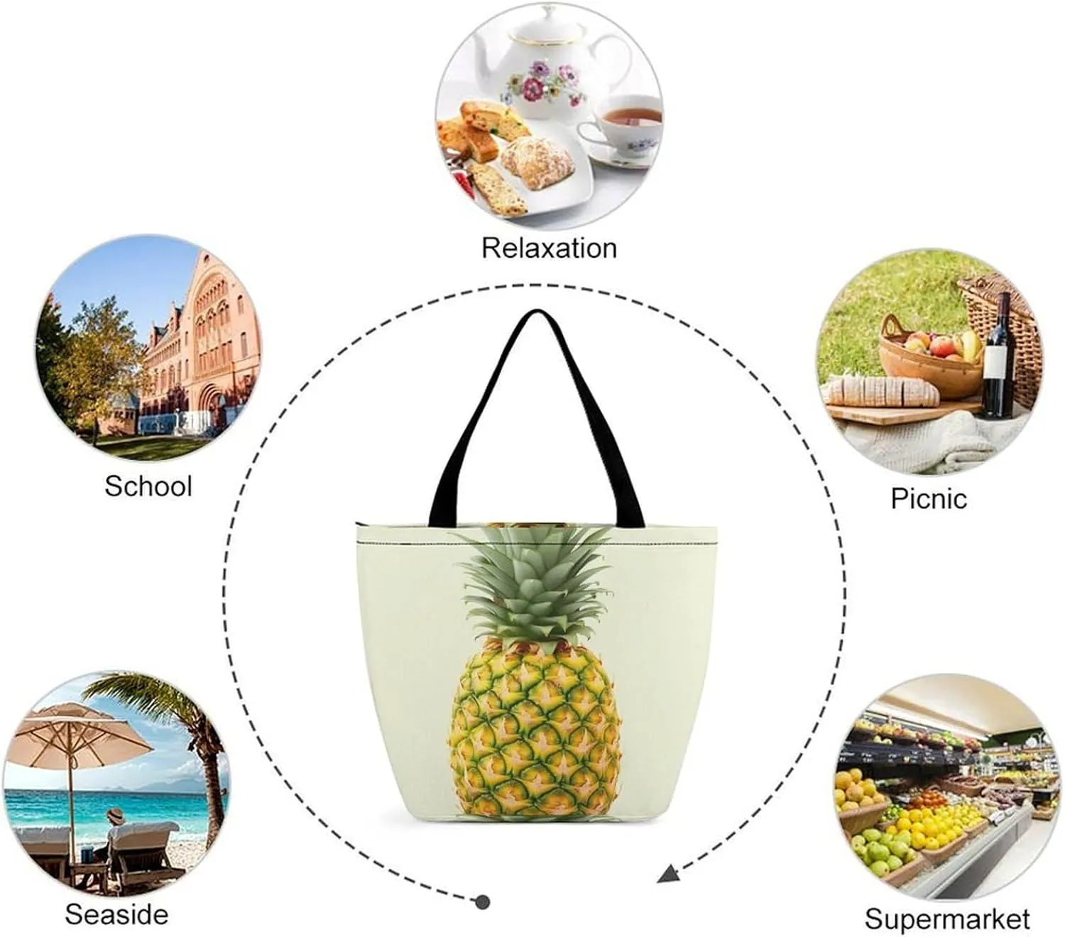 Grocery Bag Reusable Tote Bag Foldable Flamingo Palm Trees Leaf Shopping Bag Handbag Washable Shoulder Bag for Travel