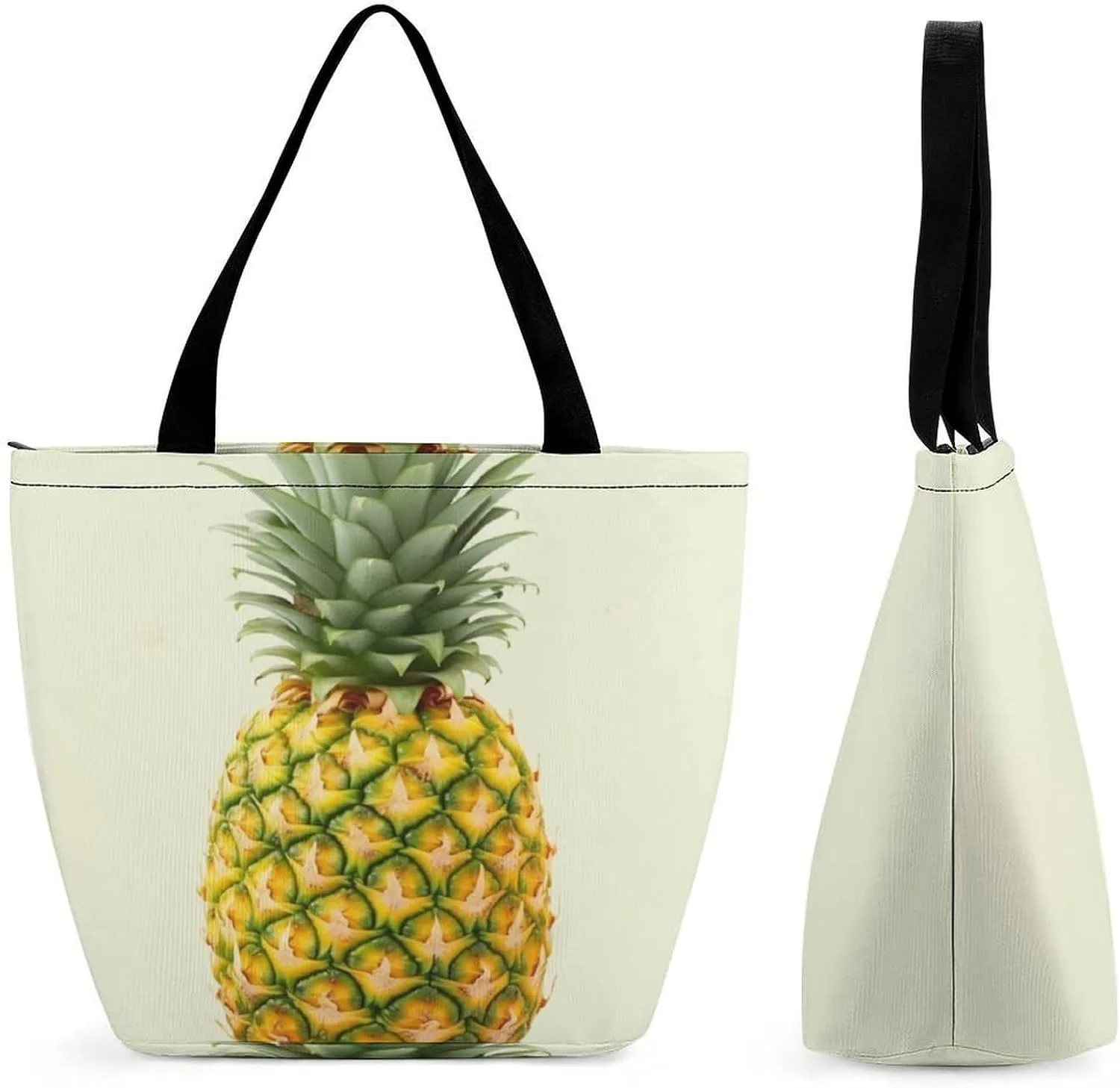 Grocery Bag Reusable Tote Bag Foldable Flamingo Palm Trees Leaf Shopping Bag Handbag Washable Shoulder Bag for Travel