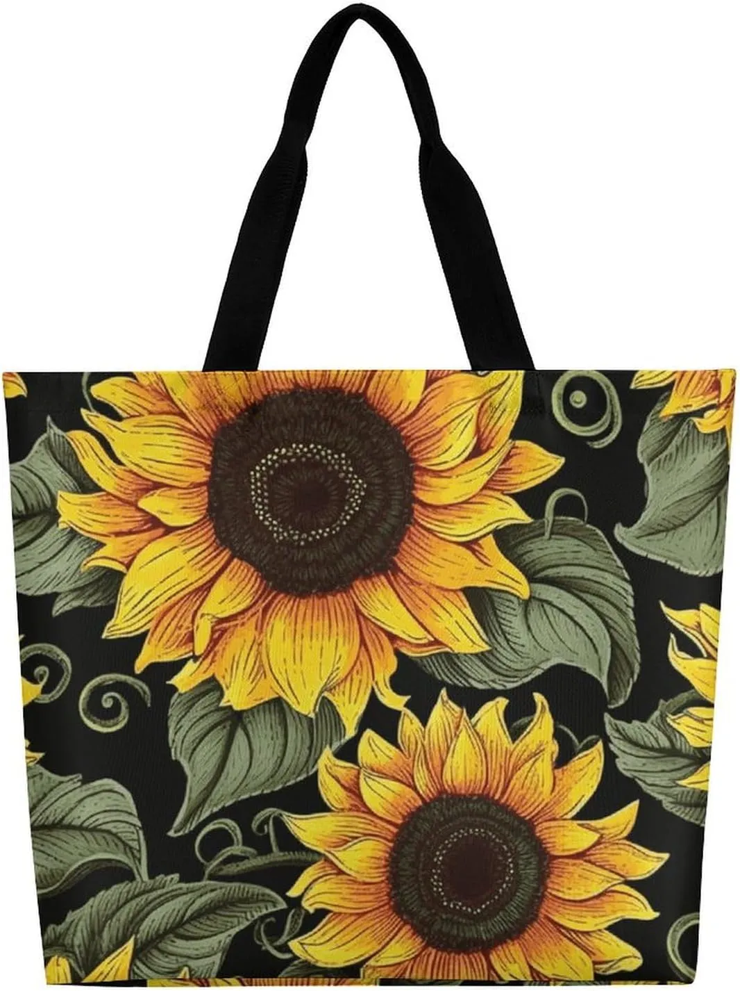 Grocery Bag Reusable Tote Bag Foldable Floral Print Shopping Bag Handbag Washable Shoulder Bag for Travel