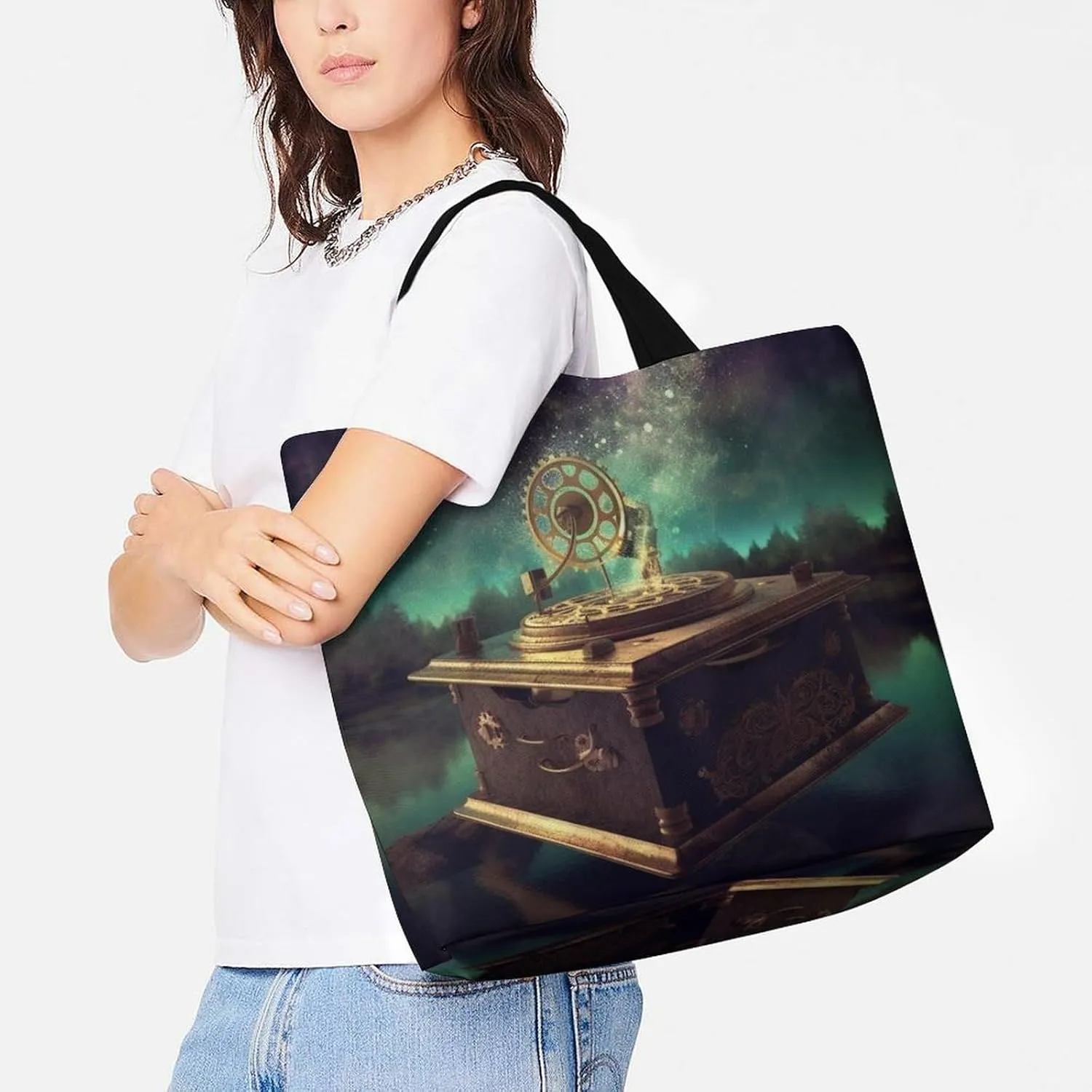Grocery Bag Reusable Tote Bag Foldable Flying Dragon Shopping Bag Handbag Washable Shoulder Bag for Travel
