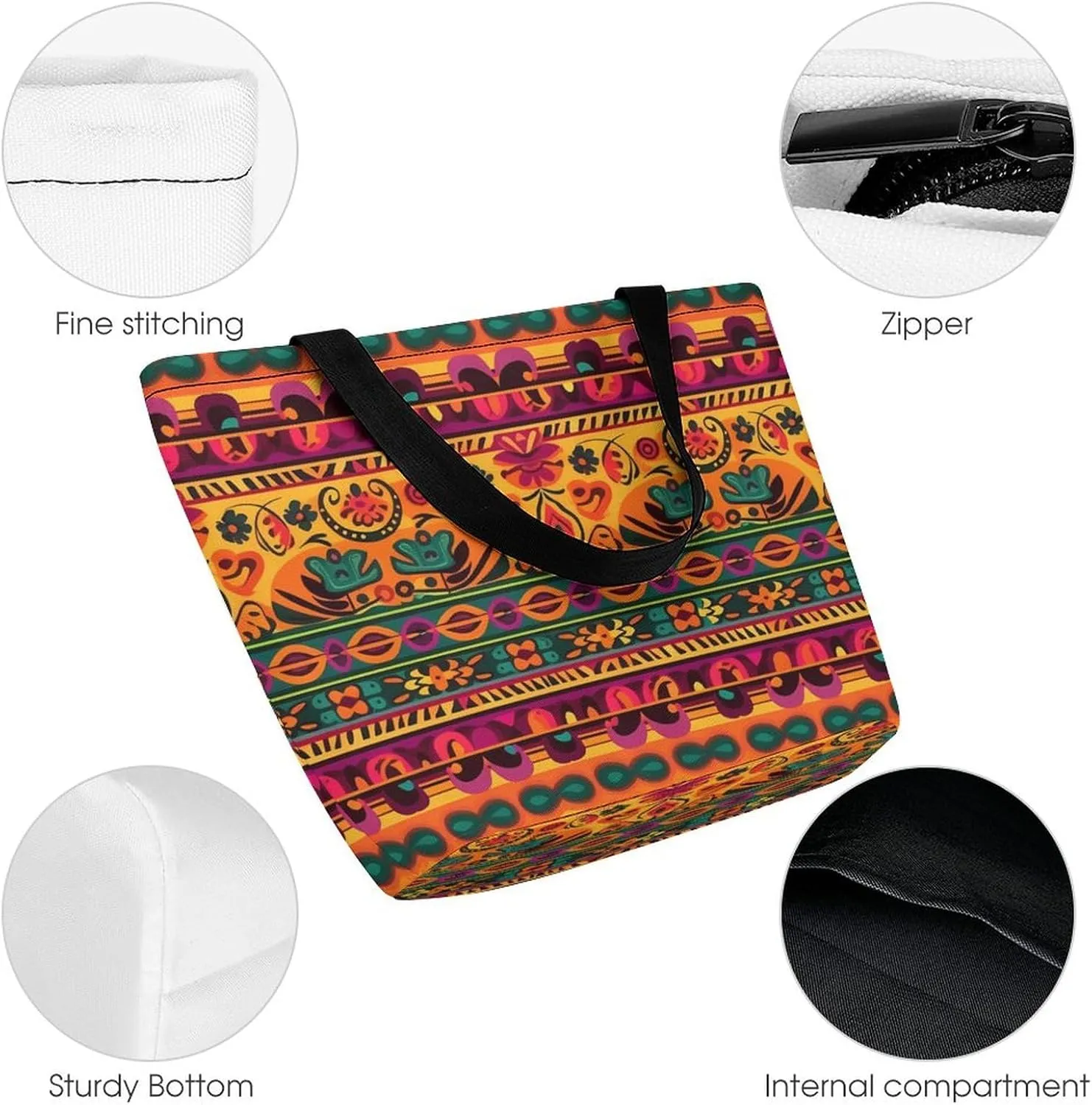 Grocery Bag Reusable Tote Bag Foldable Heron Shopping Bag Handbag Washable Shoulder Bag for Travel
