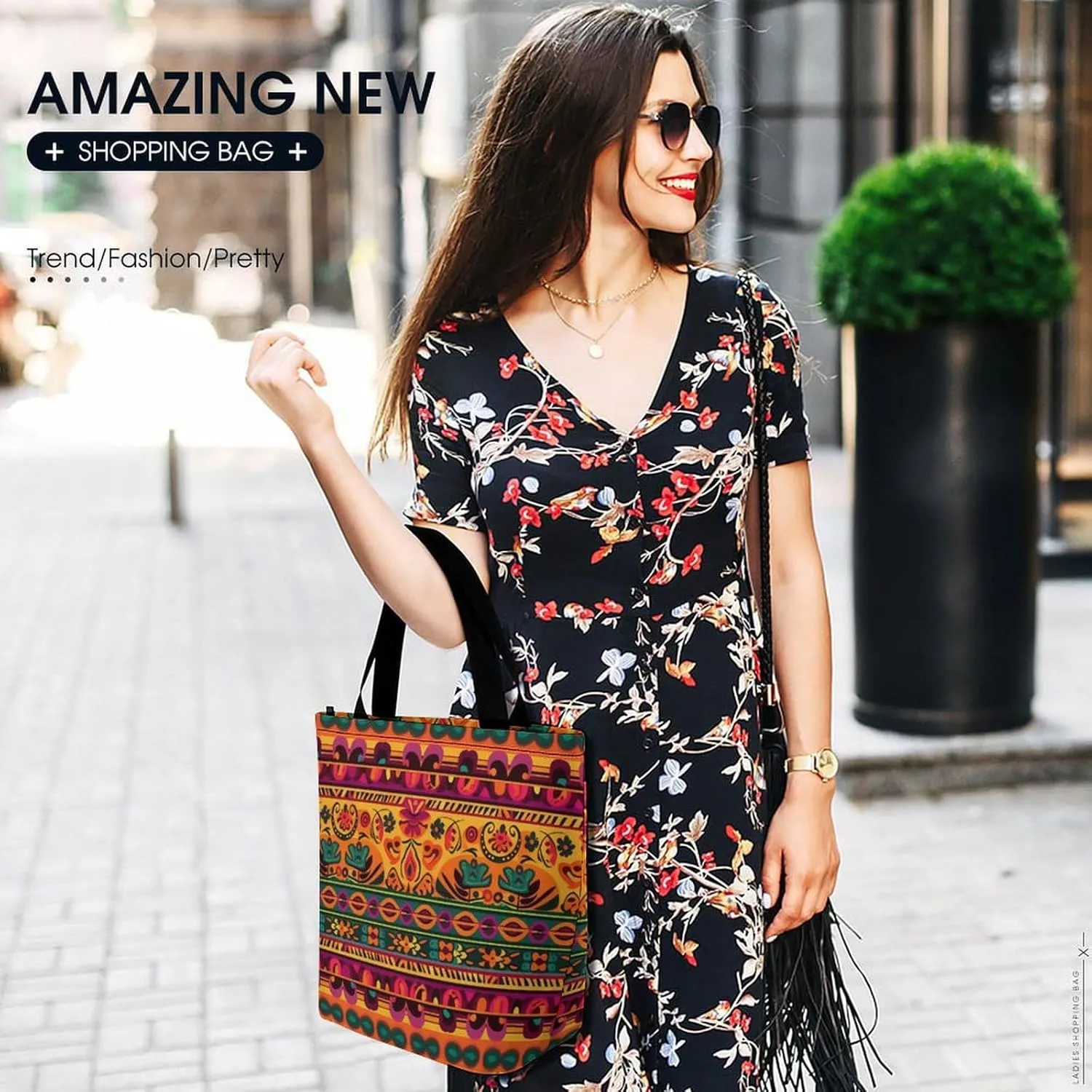 Grocery Bag Reusable Tote Bag Foldable Heron Shopping Bag Handbag Washable Shoulder Bag for Travel