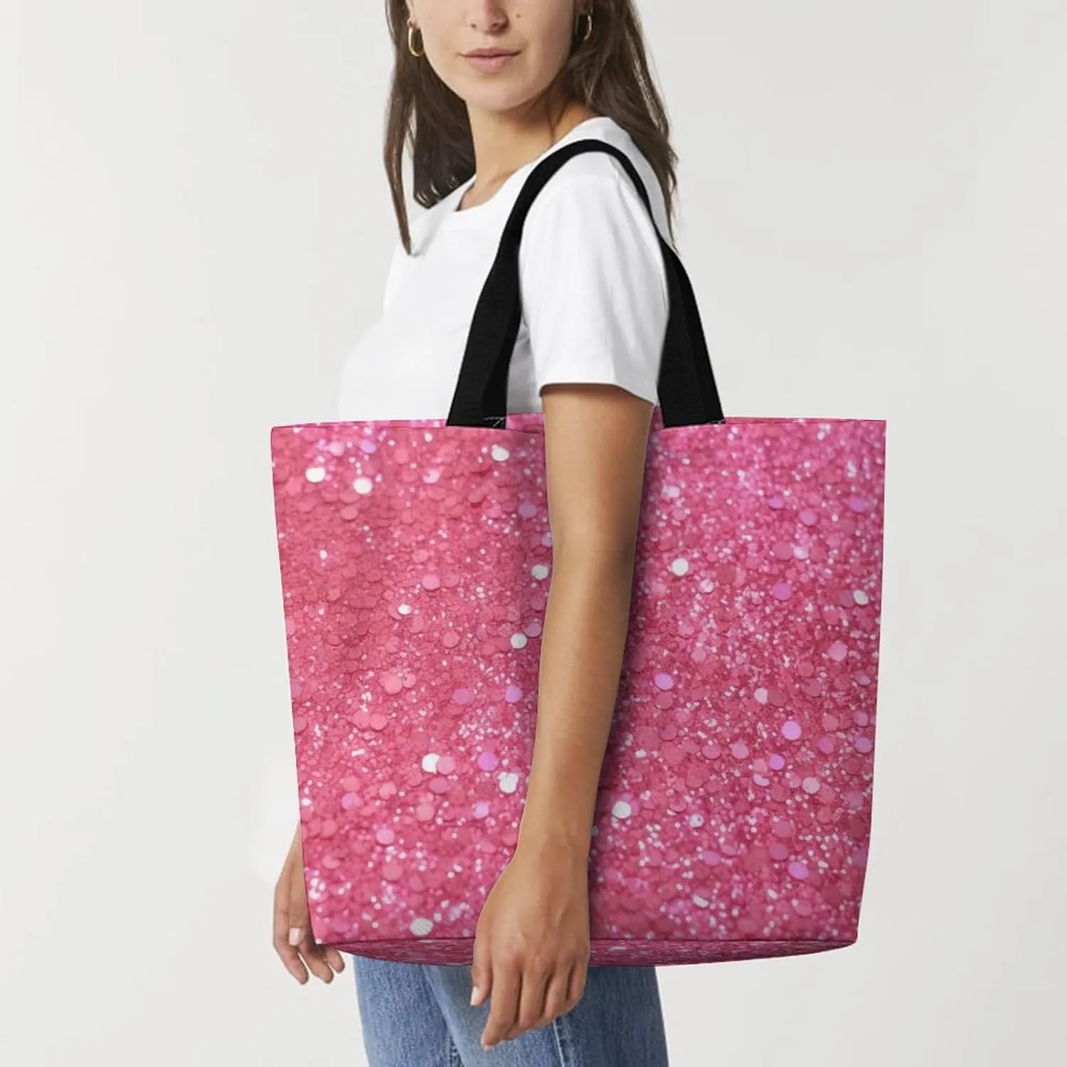 Grocery Bag Reusable Tote Bag Foldable Teal And Gold Marble Shopping Bag Handbag Washable Shoulder Bag for Travel