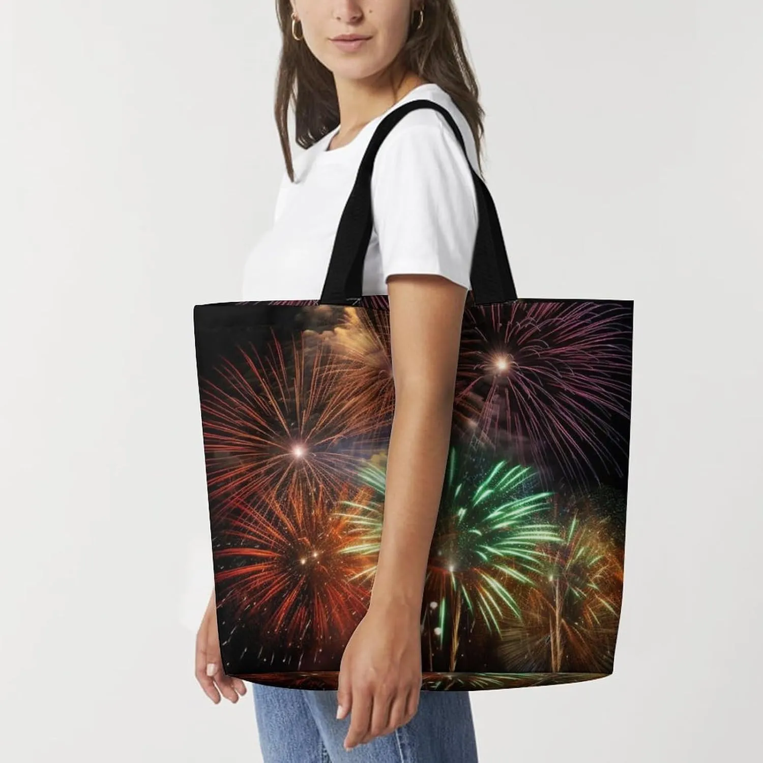 Grocery Bag Reusable Tote Bag Foldable Teal And Gold Marble Shopping Bag Handbag Washable Shoulder Bag for Travel