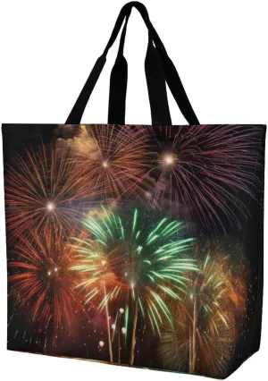 Grocery Bag Reusable Tote Bag Foldable Teal And Gold Marble Shopping Bag Handbag Washable Shoulder Bag for Travel