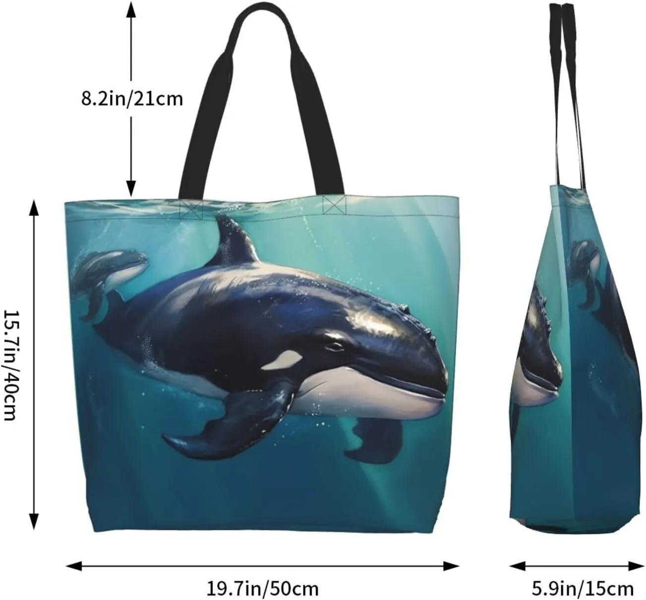 Grocery Bag Reusable Tote Bag Foldable Winter Farmhouse Shopping Bag Handbag Washable Shoulder Bag for Travel