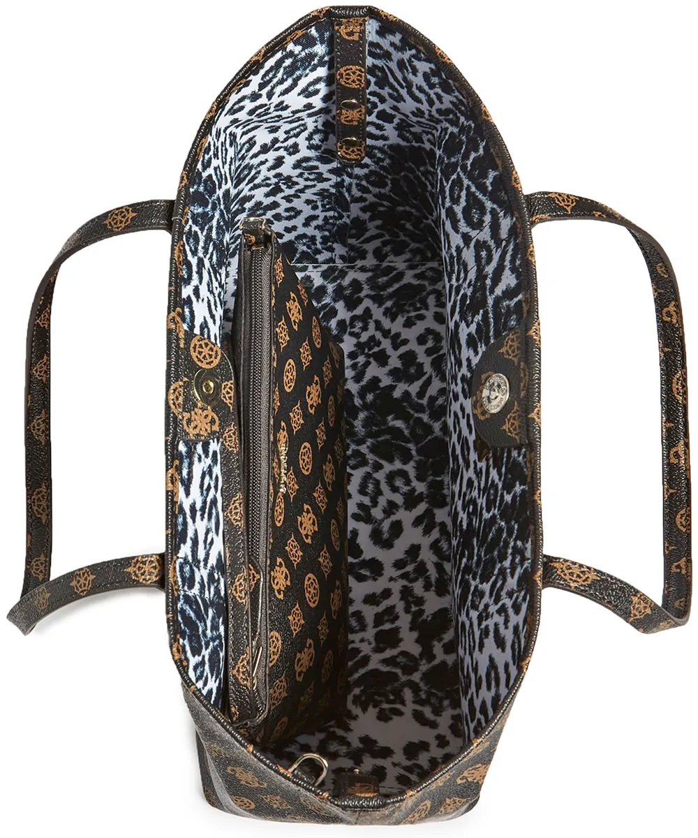 Guess Vikky Large Peony 2 in 1 Bag In Brown For Women